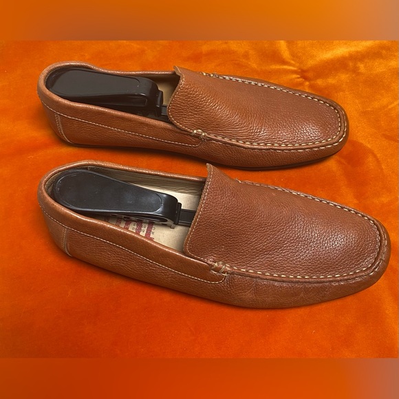 1901 Mens Brown Pebbled Leather Driving Loafer Size 10.5 - Picture 1 of 6